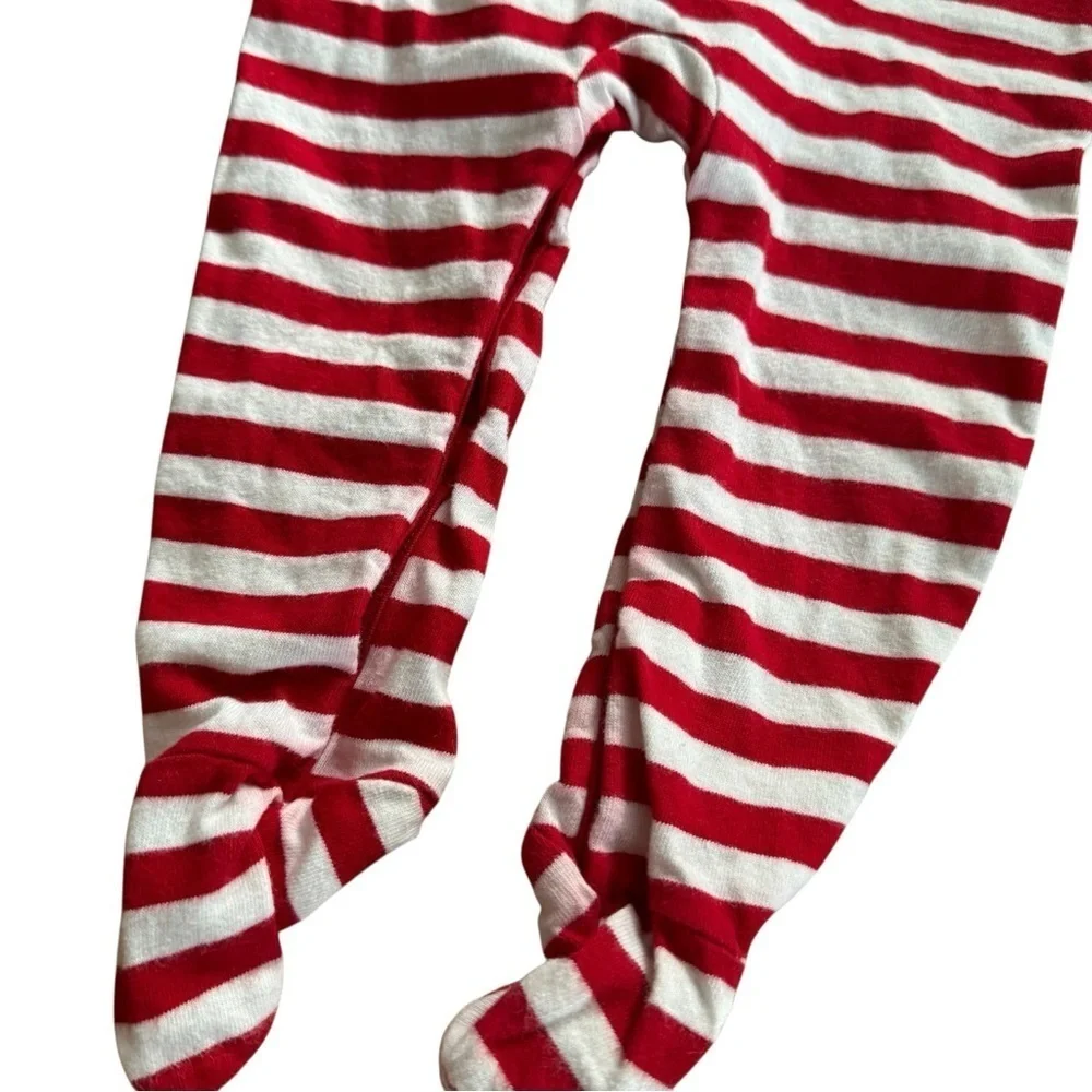 HO Ho Ho Christmas Pajama Santa Paws Puppy Footed Baby Boy 9M